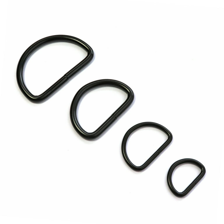 100 PIECES - 1 1/2 - WELDED D Rings, Metal, 1.5 inch, 38mm - 10 gauge -  Nickel Plated Steel