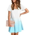 thumbnail image 7 of Summer Dresses for Women 2025 Loose V Neck Short Sleeve Casual T Shirt Dress Cute Gradient Sundress with Pockets, 7 of 7