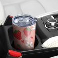 thumbnail image 5 of 20 Oz Pink Strawberry Plants Fruit Coffee Tumbler Double Wall Insulated Stainless Steel Water Bottle | Metal Reusable Thermoses Flask with Cup Cap | Leak & Sweat Proof with Anti-Dust Lid, 5 of 7