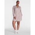 thumbnail image 2 of Joyspun Women's Dreamy Soft Collection Notch Collar Sleepshirt with Long Sleeves, Sizes XS-3X, 2 of 6