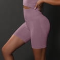 thumbnail image 4 of OSOLU Fitness Yoga Shorts High Waist Soft Spandex Riding Shorts Women's Dance Volleyball Lift Shorts Sports Soft Tummy Control Workout Athletic Gym Bottoms Light Purple L, 4 of 5