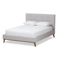 thumbnail image 1 of Baxton Studio Valencia Lit Plateforme Grand Rembourré Gris Beige, 1 of 10