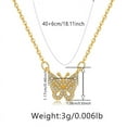 thumbnail image 1 of Zhuge Collar con colgante hecho a mano, diseño de mariposa con colgante de circonita (oro), 1 of 2