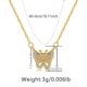 thumbnail image 1 of Zhuge Collar con colgante hecho a mano, diseño de mariposa con colgante de circonita (oro), 1 of 2