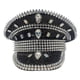 thumbnail image 1 of Rhinestone Adult Military Hat with Rivet Carnivals Party Hat Adult Music Festivals Captain Hat Adult Birthday Hat Silver, 1 of 5