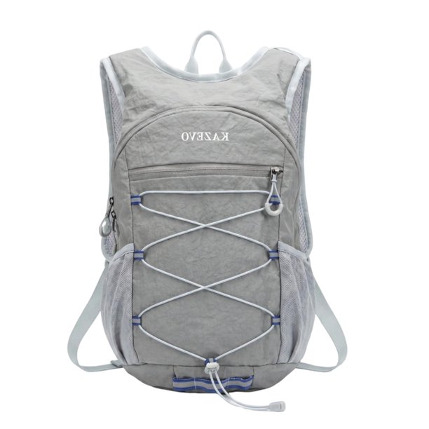 Mochila de senderismo compacta y plegable, ideal para acampar, caminar y andar en bicicleta. Gris