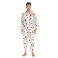 thumbnail image 5 of Adult Christmas Onesie Many Small Red Flowers Adult Zipper One-Piece Pajamas Unisex Pajamas with Pockets, 5 of 6