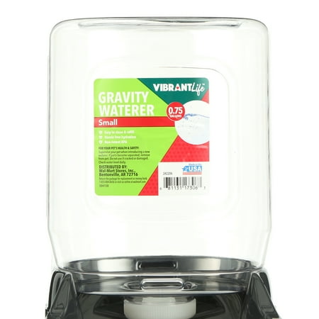 Vibrant Life Gravity Pet Waterer, Small, 0.75 Gallons