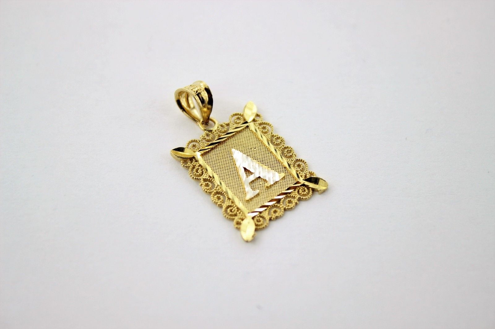 Gold Letter Wreath N Pendant For HimHer Gold InitialLetter N PendantCharm 14k Real Gold Initial N PendantCharm