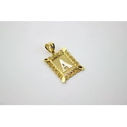 HIBISCUS TRADING INC 10K Solid Yellow Gold Plate Initial Pendant Letters A-Z