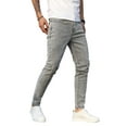 thumbnail image 3 of hirigin Men's Skinny Ripped Denim Pants, Mid Rise Tapered Leg Washed Distressed Stretch Jeans, 3 of 6
