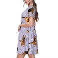 thumbnail image 2 of Balery German Shepherd Dog Vestidos sueltos de manga corta para mujer, vestidos de verano 2025, vestidos casuales de corte A con vuelo., 2 of 6