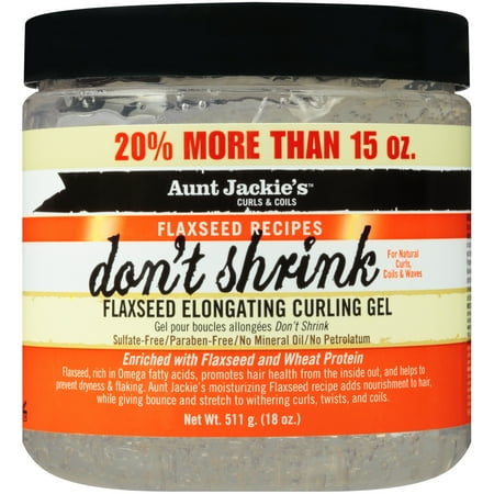 Aunt Jackie’s™ Curls & Coils Flaxseed Recipes Don’t Shrink Flaxseed Elongating Curling Gel 18 oz. (Best Curling Iron For Tight Curls)