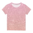thumbnail image 5 of Penkiiy Boys Girls T Shirts Glitter Printed Graphic Tees Shirts Crewneck Short Sleeve for Kids 9-10 Years Pink, 5 of 5
