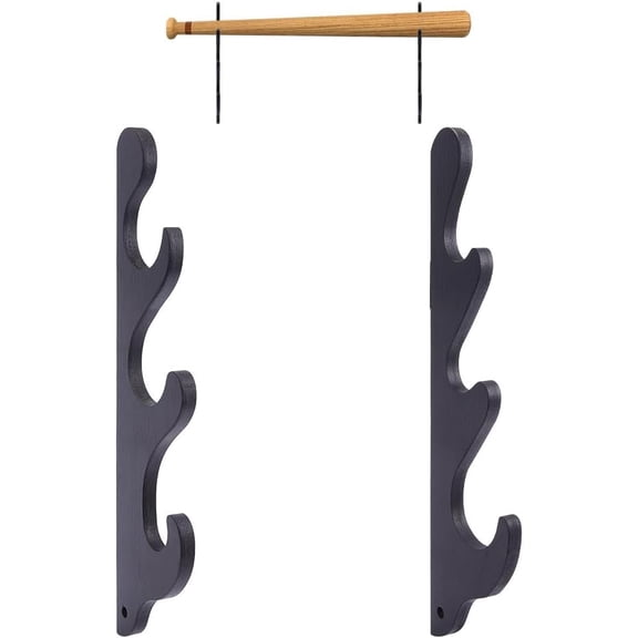 1Pair 3-Tier Baseball Bat Display Holders 13.78x3.54x0.39 Inch Wall Mount Bat Holder Stand for Living Room Bedroom