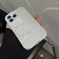 thumbnail image 4 of Designed for iPhone Case,Cute Bow Pearl Shell Pattern Shockproof Protective Cover Phone Case (iPhone 13,White), 4 of 5