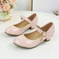thumbnail image 2 of Girls Summer Shoes Size 1 Girls High Heeled Shoes Princess Shoes Primary School Students Single Shoes Children Leather Shoes Dress Shoes, 2 of 7