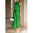 thumbnail image 2 of PRETTYGARDEN Women's Satin Dress Elegant Sleeveless Mock Neck Cocktail Party Maxi Dresses, 2 of 6