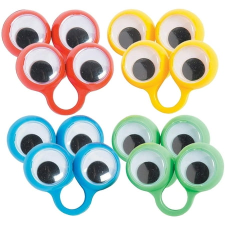 Eye Puppets - Eye Finger Puppets - Pack Of 8 - 2 Inches Assorted Colors – Puppet Show - For Kids Boys And Girls Great Party Favors, Bag Stuffers, Fun, Toy, Gift, Prize, Piñata Fillers - By Kidsco