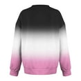 thumbnail image 4 of Miluxas Women's Loose V Neck Sweatshirt Loose Long Sleeve Gradient Printed Fashion Casual Dropped Shoulder Sweatshirt Top Pink M(M), 4 of 5