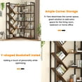 thumbnail image 5 of Casendy 5-Tire L-Shape Bookcase, Large Corner Bookshelf with Y-Shape Bookcase, Modern Metal Frame Display Shelf for Home Office, Living Room, White, 5 of 9