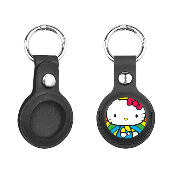 Hello Kitty Air Tag Keychain for Apple Airtags Holder, Protective Leather Case Tracker Case with Airtag Keychain, Compatible with New AirTag Dog Collar