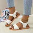 thumbnail image 5 of Summer Sandals for Women 2025 Open Toe Ankle Strap Flats Slides Slippers Summer Casual Women Beach Fashion Shoes, 5 of 7