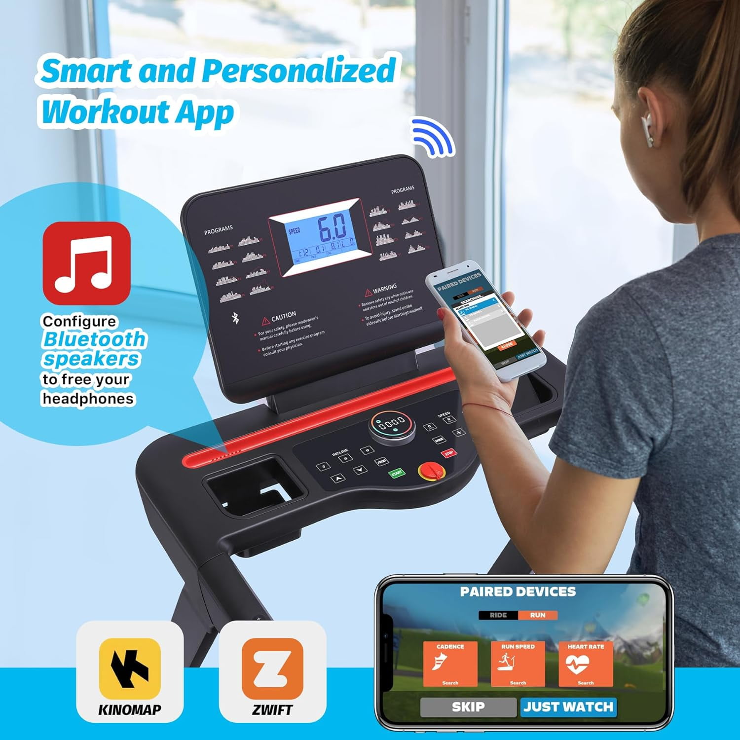 Luku Foldable Treadmill with Automatic incline, Heart Rate Sensor, Cup Holder, Shock Absorption, 8.7 MPH, 48in*18in Running Area