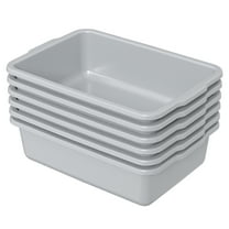 Obstnny 6-Pack 22 L Commercial Bus Tub Box, Plastic Dishpan Tub, Grey