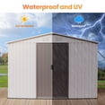 thumbnail image 5 of Brefac 6x8 Outdoor Steel Storage Sheds, Metal Tool Storage Sheds,With Windows& Air Vent&2 Pack Gloves,for Backyard,Garden,Lawn,Creamy white, 5 of 10