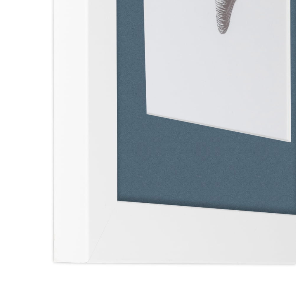 ArtToFrames 22x28" Matted Picture Frame with 18x24" Single Mat Photo Opening Framed in 1.25" Satin White Frame and 2" Dutch Blue Mat (FWM-3966-22x28)