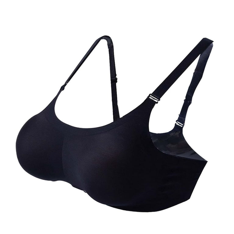 Feminine Bra With Silicone Breast Forms by Misby (Black Bra)