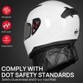 thumbnail image 2 of ILMFullFaceMotorcycleStreetBikeHelmetwithRemovableWinterNeckScarf+2VisorsDOT(S,White), 2 of 6