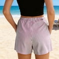 thumbnail image 2 of Sentmoon Shorts d'Entraînement pour Femmes Taille Haute Shorts de Golf Femmes Extensibles à Imprimé Rayé Coupe Régulière Shorts de Course Femmes avec Poches Tendance pour Grande Taille Plage et Vacances P-3TG, 2 of 7