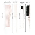 thumbnail image 2 of Unique Bargains 4pcs Women Durable Clear Rat Tail Comb for Curly Straight Wavy Wet Thin Hair ABS Pink, 2 of 3