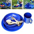 thumbnail image 1 of Dalazy 6x Outdoor Camping Tableware Set W/ Carry Bag for Picnic Backpacking Hiking, 1 of 9