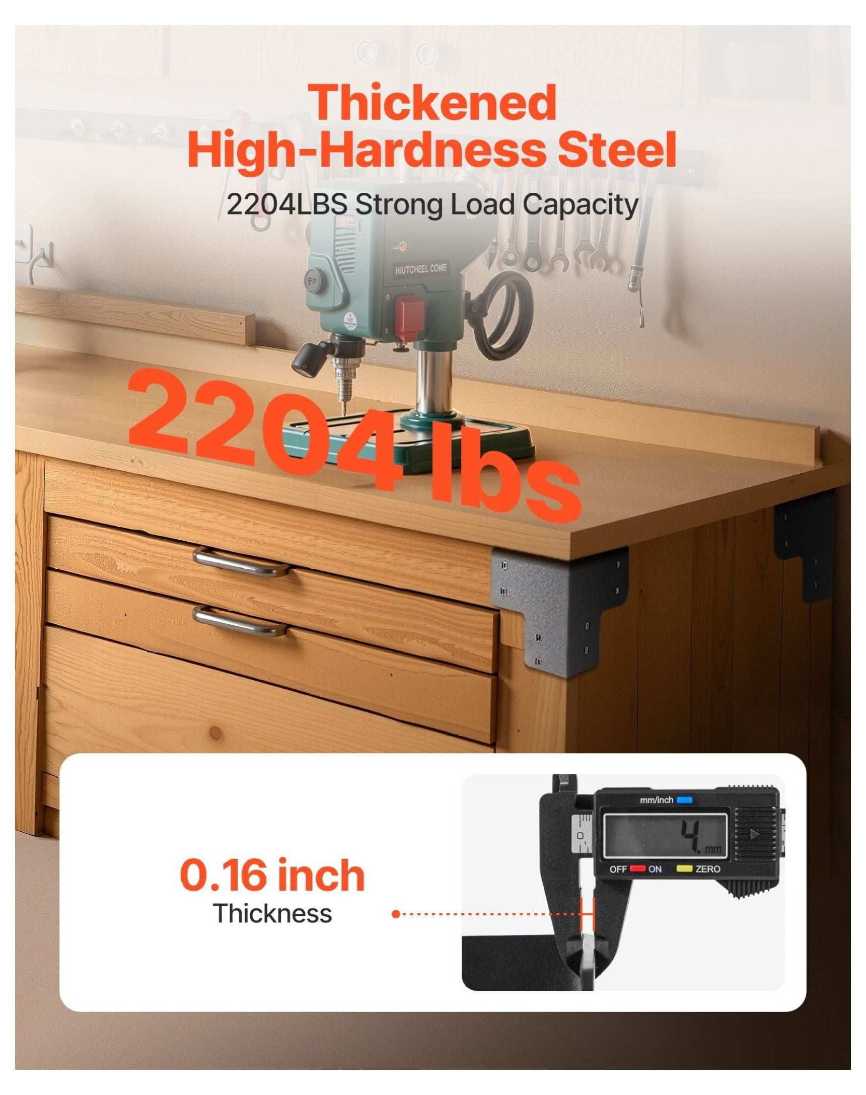 Workbench Corner Brackets 8 Pack, Heavy Duty Angle Brackets 6.5x6.5x6.5in Steel - Workbench Building, Shelves, Planter Racks, DIY Projects, Garage Storage