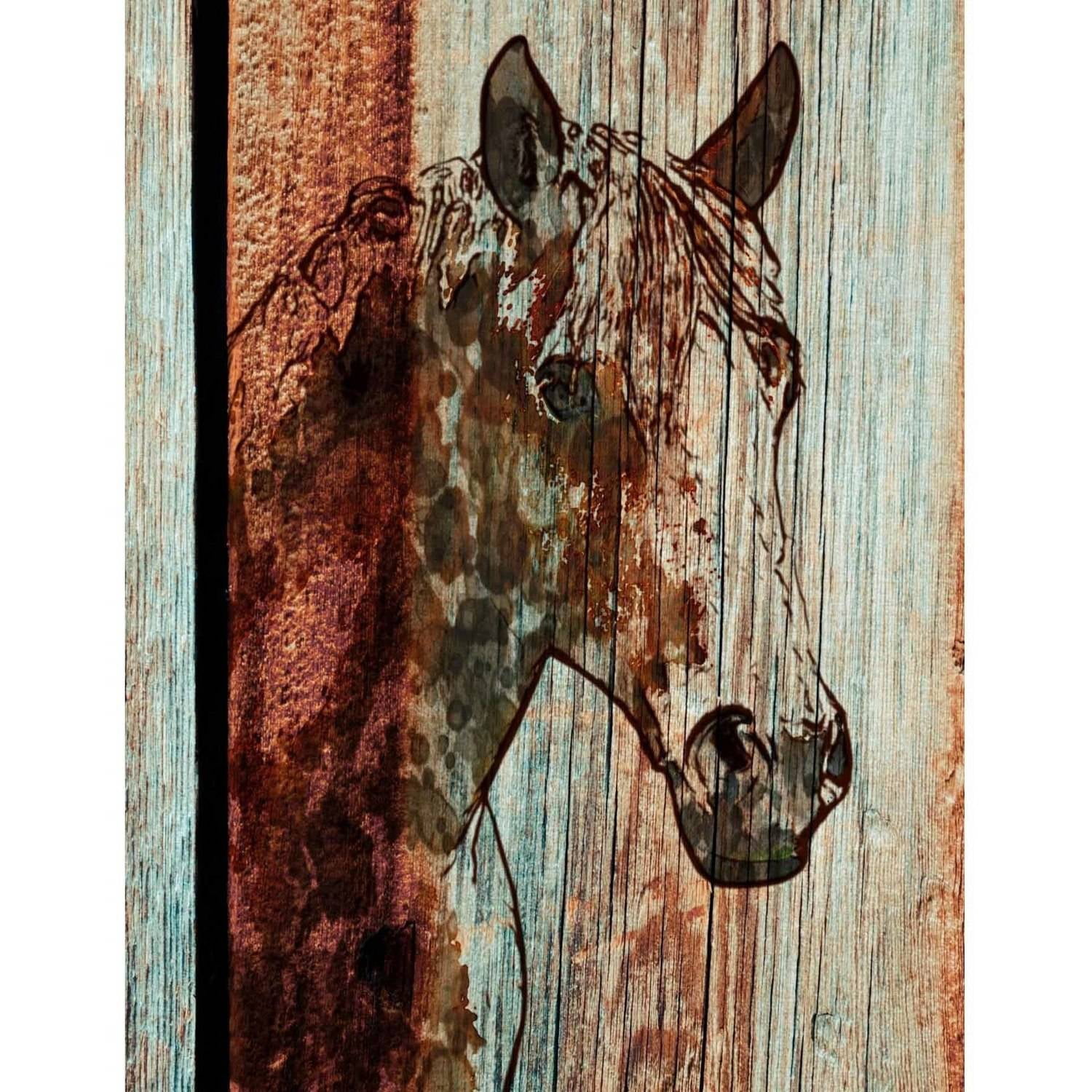 "Orange Horse" Painting Print on Wrapped Canvas