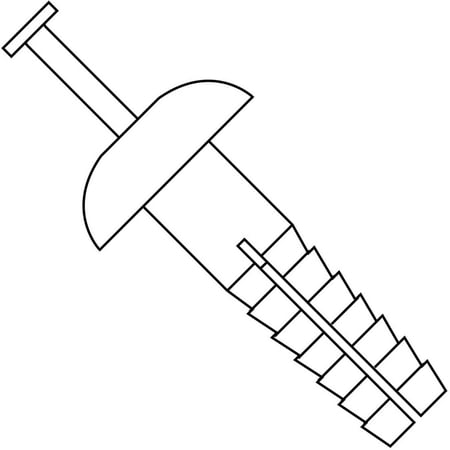 UPC: 0082893244204 | Hammer Drive Anchor  1/4 x 1-1/2   Mushroom Head  Alloy Steel  Zinc  100 Pack  Lot of 2