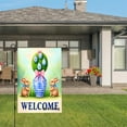 thumbnail image 3 of Amhnf Welcome Easter Bunny Garden Flag With Blue And White Vase And Eggs For Home Outdoor Garden Yard Decor 12x18 inch, 3 of 5