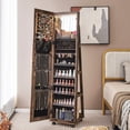 thumbnail image 4 of 64" Jewelry Organizer Lockable Jewelry Cabinet Armoire w/ Mirror & LED Lights For Daily Life, 4 of 10