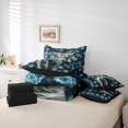 thumbnail image 6 of jejeloiu Blue Rose Highland Cow 7-Piece Twin Bedding Sets Kids,Floral Farm Print Bedding Comforter Set,Reversible, 6 of 7