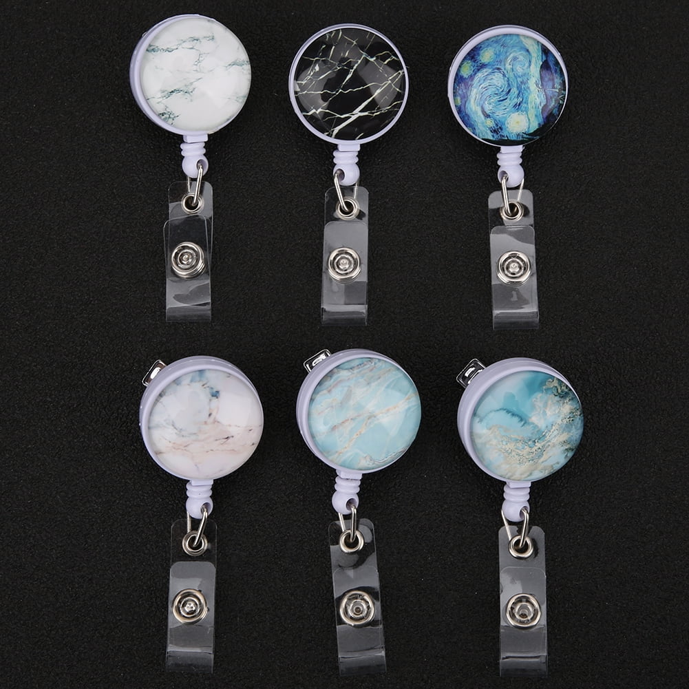 Ccdes Retractable Lightweight Badge Reels, ABS, 6 Count