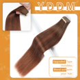 thumbnail image 2 of Extensiones de pelo YDDM con cinta adhesiva, 20 unidades, 60 cm, color marrón chocolate, 2 of 7