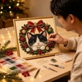 thumbnail image 5 of ARVELLIA DIY Christmas Pearl Painting Kit with Frame, Cute Cat in Wreath Holiday Portrait Beaded Art Craft Set for Adults and Beginners, Handmade Wall Decor Gift (7.8x7.8in), 5 of 5
