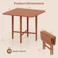 thumbnail image 3 of Costway Foldable Dining Table for 2-4 People Extendable Table with Rubber Wood Legs Brown, 3 of 10