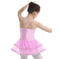 thumbnail image 2 of Yeahdor Kids Girls Modern Jazz Dance Jumpsuit Ballet Shiny Sequins Tutu Skirted Leotard Dancewear Pink 5-6, 2 of 7
