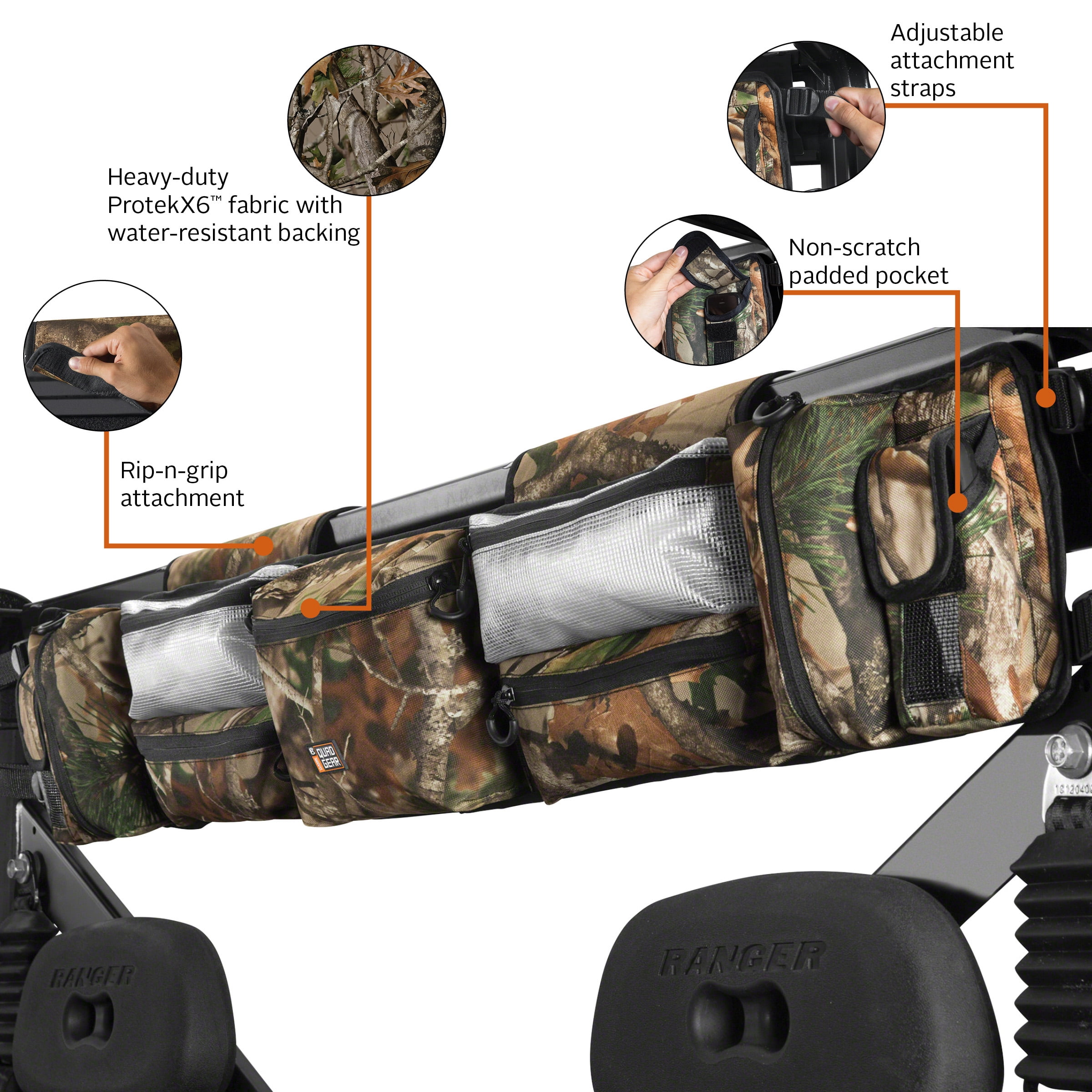 Classic Accessories QuadGear UTV Roll Cage Organizer, Large, Camo