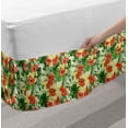 thumbnail image 2 of Tropical Bed Skirt, Exotic Pattern with Plumeria Hibiscus Monstera Palm Flowers and Leaves, Elastic Bedskirt Dust Ruffle Wrap Around for Bedding Decor, 4 Sizes, Red Pale Yellow Green, by Ambesonne, 2 of 2
