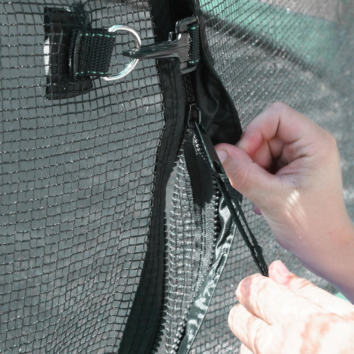 SKYWALKER TRAMPOLINES 10 FT, Round, Green Outdoor Trampoline for Kids with Safety Enclosure Net and Spring Pad, ASTM Approval, Rust Resistant